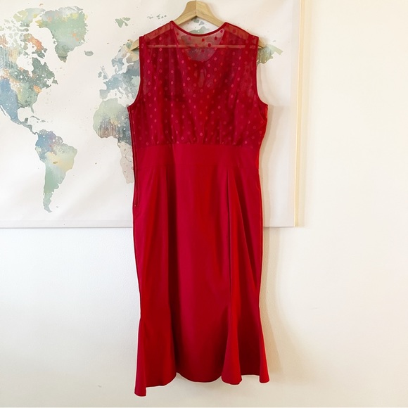 Torrid Retro Chic Dress Size 14 Red Wiggle Mesh Dot Pin-Up Rockabilly NWT $69 - Picture 9 of 12